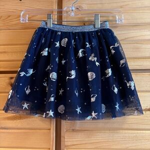 Jumping Beans Disney Little Mermaid Navy Blue and Silver Tulle Layered Skort, 6